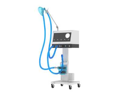 Diş implantı olan modern diş hekimi koltuğu. Beyaz arkaplanda izole vektör illüstrasyonu