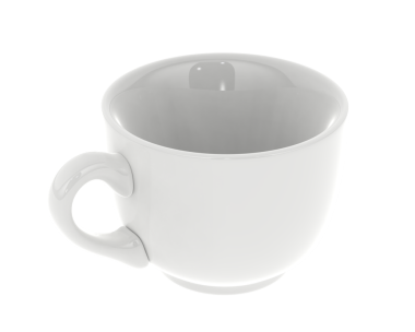 Siyah saplı beyaz bardak. 3 Boyutlu Hazırlama.