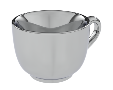 Beyaz arkaplanda 3 boyutlu boş bardak görüntüsü