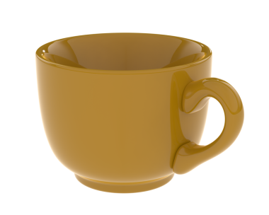 Üç bardak sıcak içecek izole edilmiş.