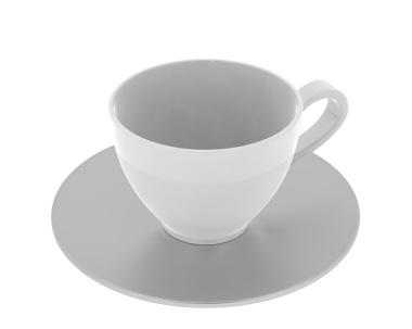 Beyaz arka planda izole edilmiş bir fincan çay.