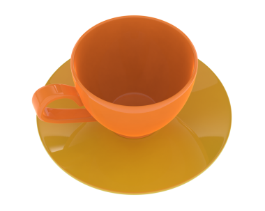 Beyaz arka planda bir fincan kahve.