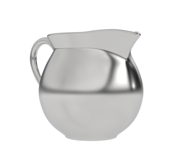 Beyaz arka planda izole edilmiş boş cam çaydanlık. 3d illüstrasyon