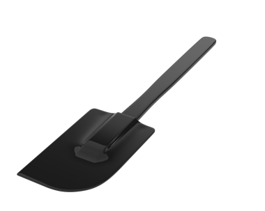 Siyah mutfak spatulası beyaz arkaplanda izole edilmiş