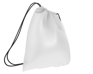 Saplı gerçekçi beyaz çanta.