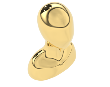 3D altın kalp şeklinde aşk işareti