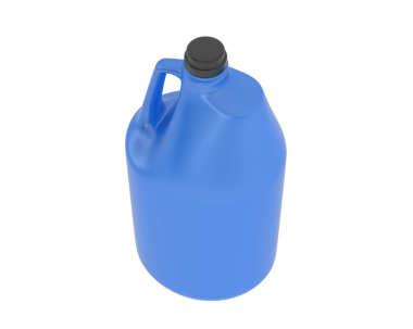 Beyaz arka plan üzerinde izole deterjan ile mavi plastik şişe