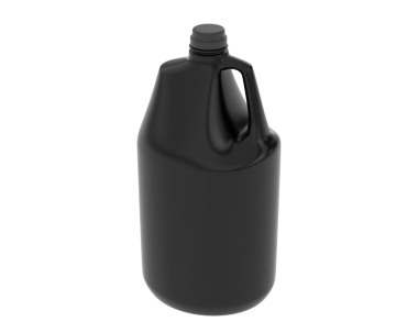 Siyah bir sıvıyla plastik şişe..
