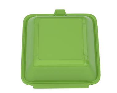 Plastik yiyecek kabı beyaz arkaplanda izole edildi.