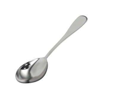 beyaz arkaplanda kaşık