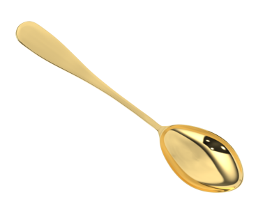 beyaz arkaplanda kaşık