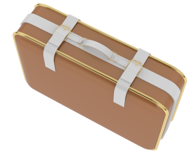 Beyaz bir arka plan üzerinde izole kahverengi deri çanta