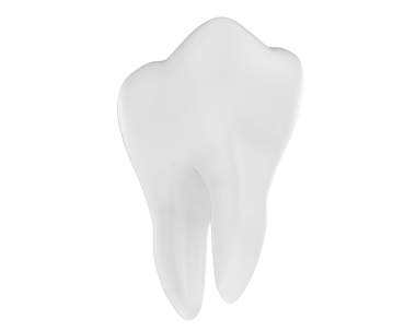 beyaz arka planda diş. 3d resimleme