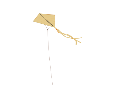 Kağıt uçurtma siyah arkaplanda izole edildi.