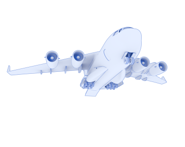 Bir uçak nesnesinin 3 boyutlu görüntülemesi