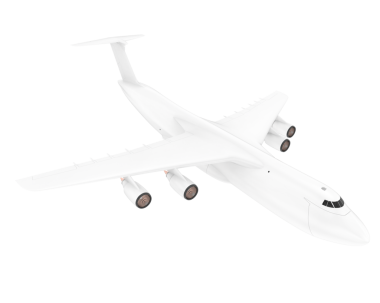 Bir jet uçağının 3 boyutlu görüntüsü