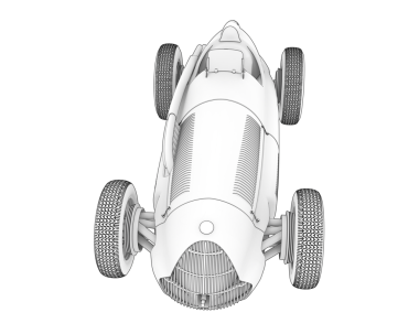 Beyaz arka planda gümüş yarış arabası. 3 Boyutlu Hazırlama