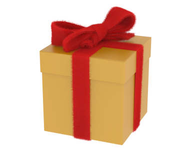 Fiyonklu hediye kutusu. 3d illüstrasyon.