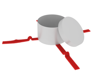 Kırmızı ve beyaz bir balonun 3 boyutlu görüntüsü