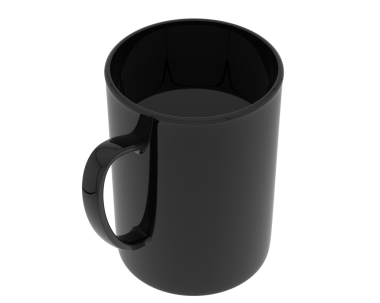 Beyaz arka planda bir fincan siyah kahve. 3d illüstrasyon