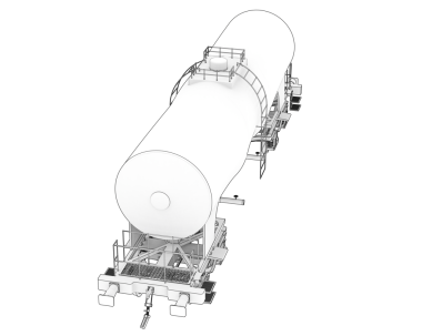 Siyah arkaplanda geminin büyük tankının 3 boyutlu modeli.