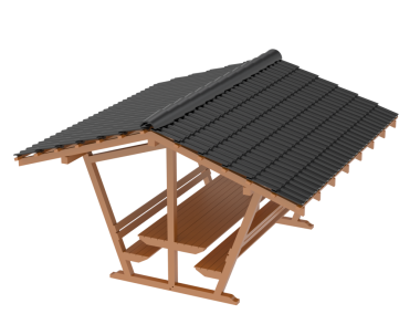 Beyaz arka planda çatı evi, 3 boyutlu illüstrasyon