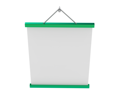 Boş tuval pankart standı. 3d illüstrasyon