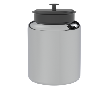 Siyah termos şişesi beyaza izole edilmiş.