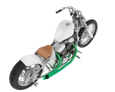 yeşil motosiklet beyaz arkaplanda izole edildi