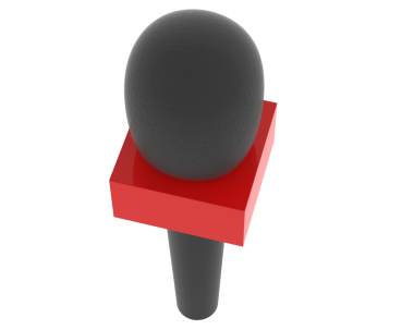 Beyaz arkaplanda 3 boyutlu mikrofon