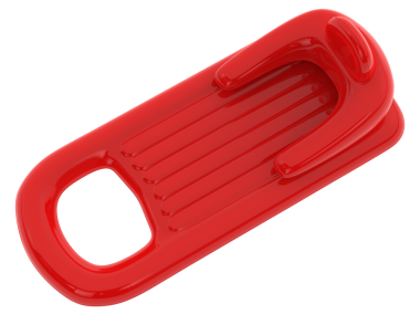 3 boyutlu kırmızı plastik şişe.