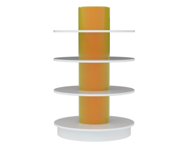 Kırmızı çizgili 3 boyutlu spiral tüp.