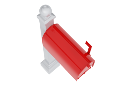 Şeffaf arkaplan üzerinde ikamet posta kutusu   