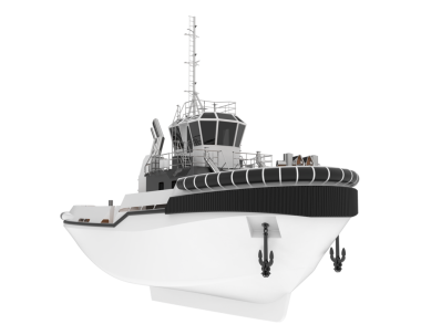 Yansımalı beyaz ve siyah gemi