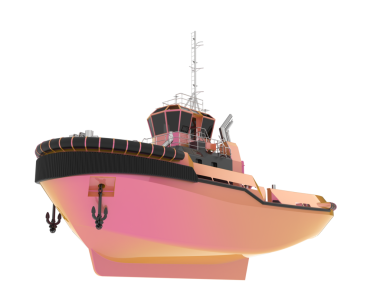 Beyaz bir geminin 3 boyutlu görüntüsü