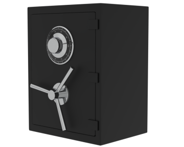 Siyah arka planı olan bir kasa. Güvenli konsept