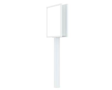 3 d beyaz bayrak beyaz üzerinde izole - 3 d illüstrasyon