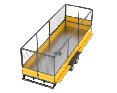 Siyah arkaplanı olan sarı bir konteynırın 3 boyutlu canlandırması