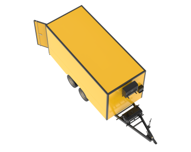 3 boyutlu sarı bir vinç.