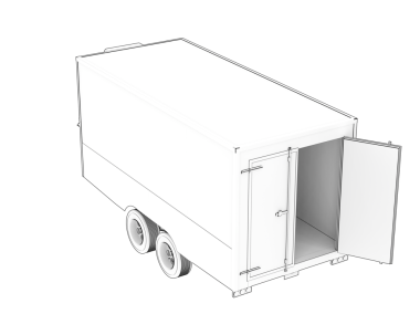 Kamyon beyaz arka planda izole edilmiş. Yan görünüş. 3 boyutlu illüstrasyon. 3d oluşturma.