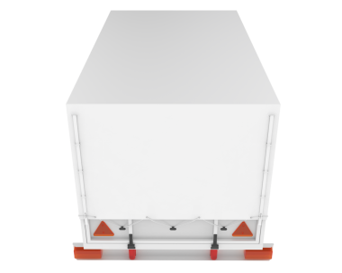 Beyaz izole edilmiş arka planı olan bir kamyonun 3 boyutlu görüntüsü