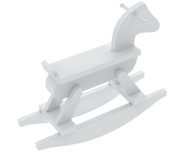 Beyaz arkaplanda üç boyutlu at resmi