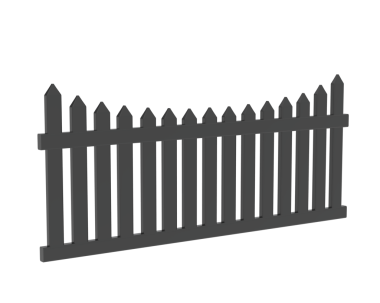 Beyaz stüdyo arka planında izole edilmiş bir çitin 3 boyutlu görüntüsü