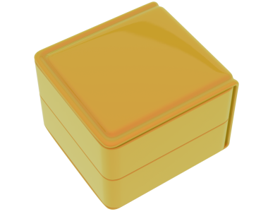 Boş kutunun 3 boyutlu görüntüsü beyaz arkaplanda izole edildi