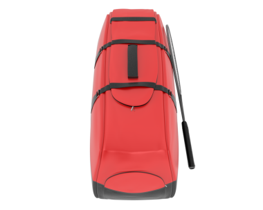 Siyah deri kaplamalı kırmızı modern araba. yüksek - kalite 3d