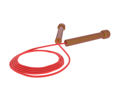 Kırmızı kabloyla beyaz arka planda izole edilmiş kırmızı kablo. 3d illüstrasyon.