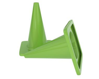 yeşil megafon simgesi, çizgi film tarzı