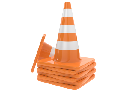 Yapı trafik konisi simgesi, çizgi film biçimi