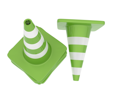 Üç boyutlu yeşil ve beyaz spiral şemsiye.