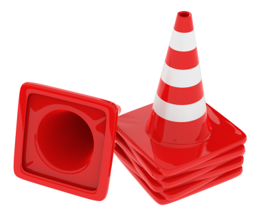 kırmızı trafik konisi simgesi